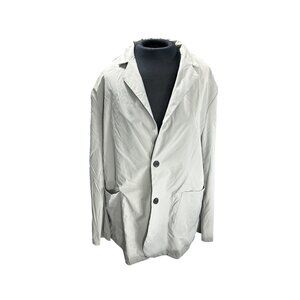 Light Gray Mens Casual Blazer Jacket With Two-Button Closure & Front Pockets